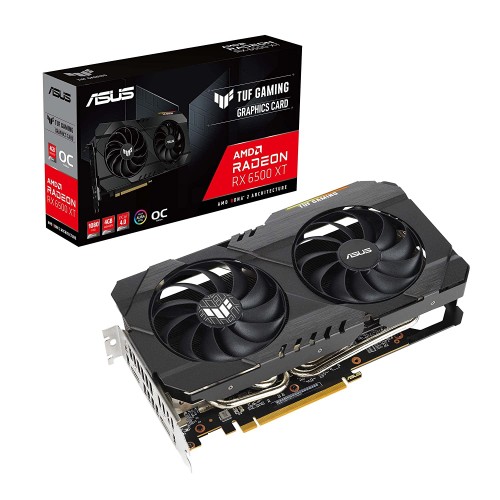 ASUS TUF Gaming RX 6500 XT 4GB GDDR6 OC AMD Radeon Graphics Card - TUF-RX6500XT-O4G-GAMING